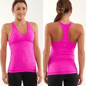 Lululemon Deep V Tank Size 4 Heathered Paris Pink